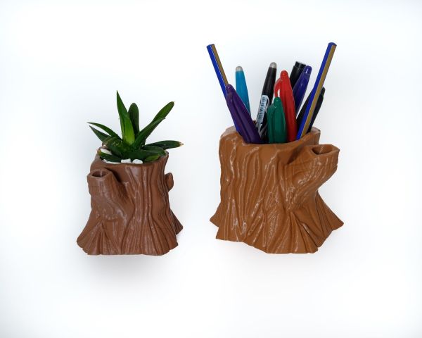 3Printed Old Tree Stump Succulent Planter - Image 7