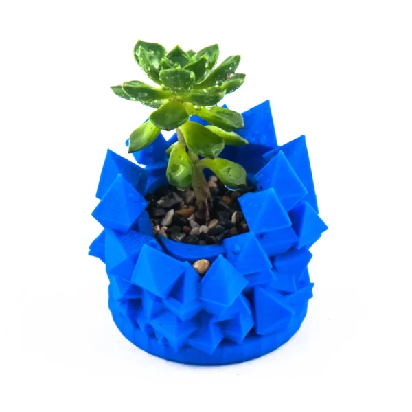 An abstract geometric succulent planter with a unique and modern design, perfect for cacti, succulents, and small plants. A stylish and artistic addition to any space.