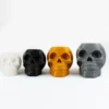 A human skull-shaped planter and pen holder, perfect for adding a unique and functional touch to your home or office decor.